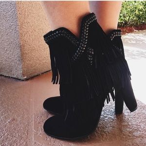 Sam Edelman Shoes - Sam Edelman black suede leather boots with fringe Sam Edelman Shoes - Sam Edelman black suede leather boots with fringe